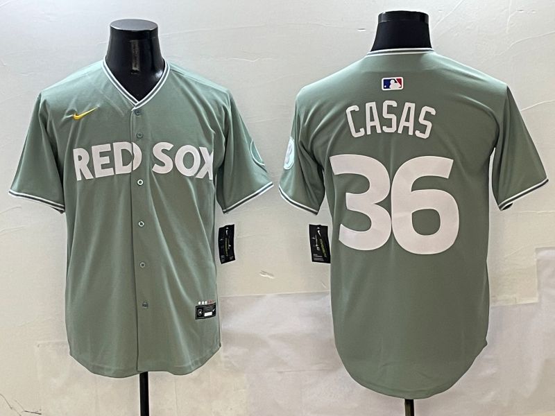 Men Boston Red Sox 36 Casas Green Joint Name Nike 2025 MLB Jersey style 1